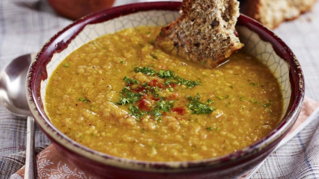 Roasted Swede Soup with Chickpeas